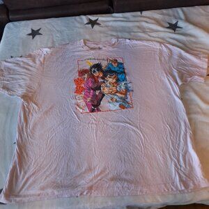 Yu Yu Hakusho Shirt Men's 3XL‎ Light Pink Anime Graphic Tee Short Sleeve